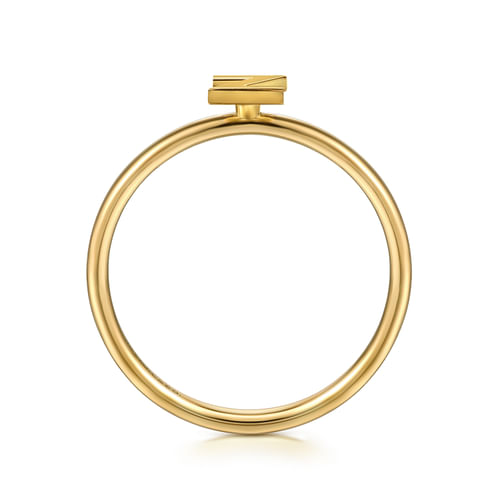 14K Yellow Gold Initial Z Stackable Ring