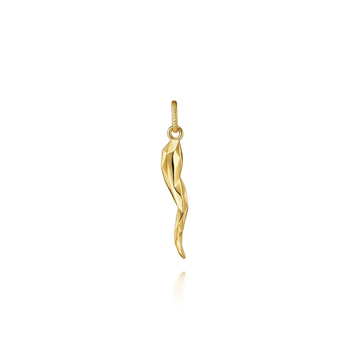 14K Yellow Gold Italian Horn Pendant