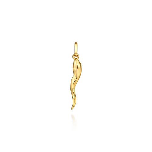 14K Yellow Gold Italian Horn Pendant