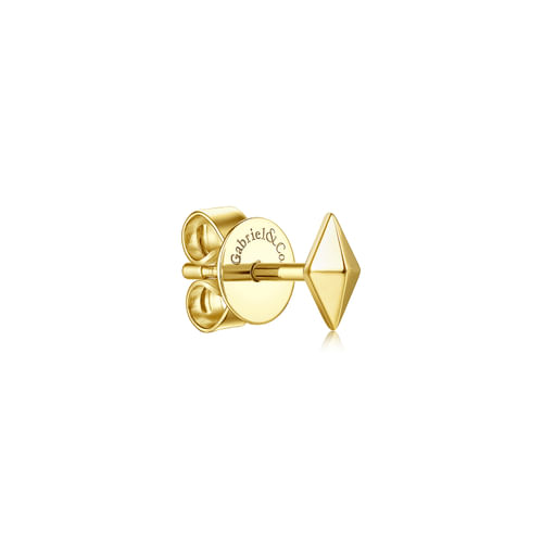 14K Yellow Gold Kite Shape Single Stud Earring
