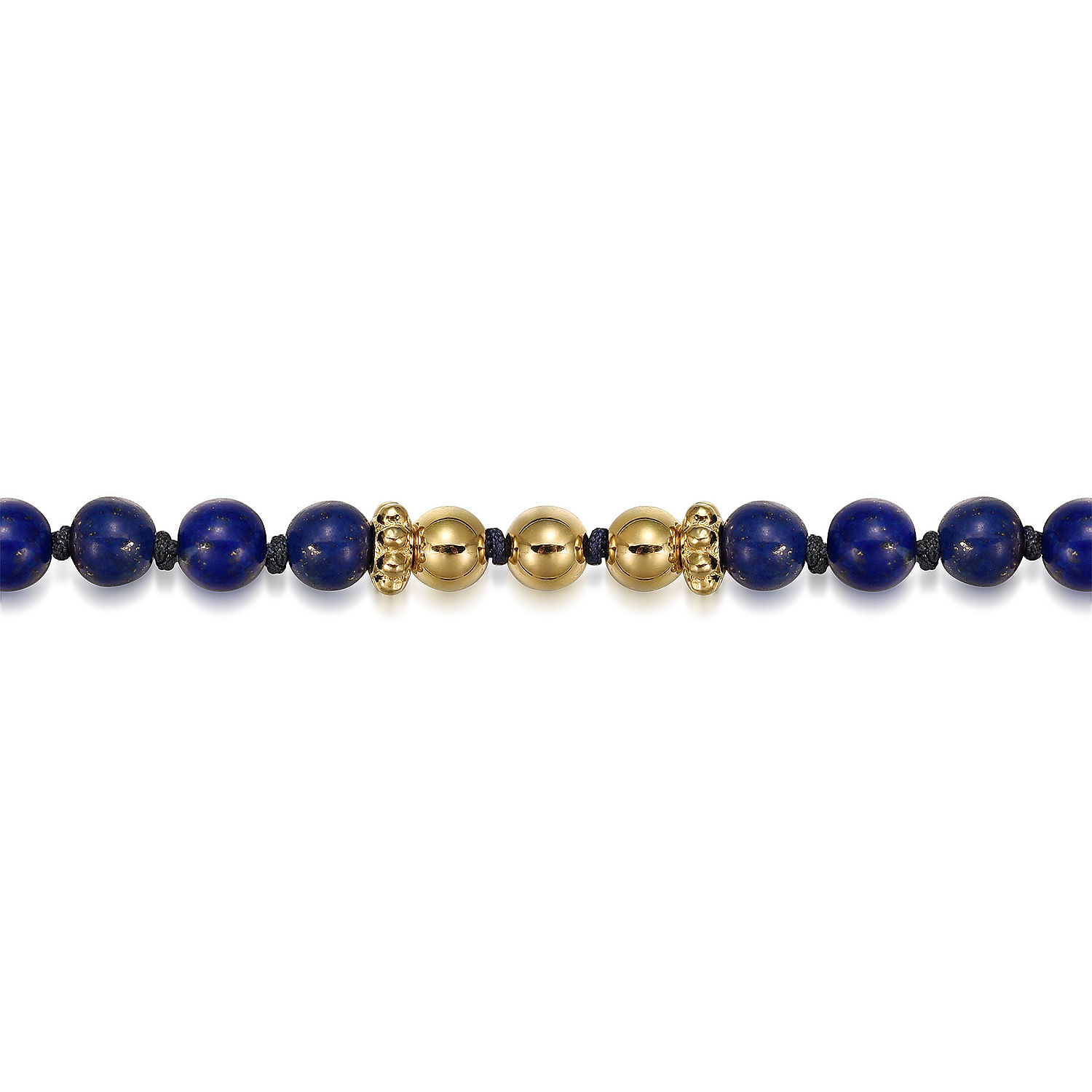 14K Yellow Gold Lapis Beads Bracelet