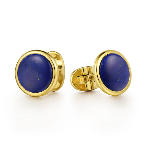 14K Yellow Gold Lapis Cufflinks