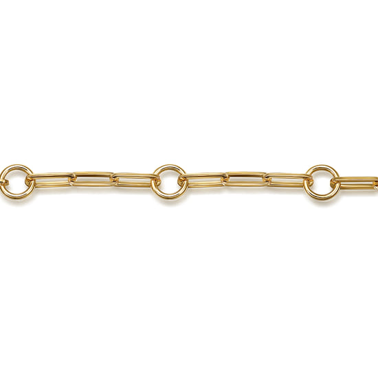 14K Yellow Gold Link Chain Bracelet angle 2