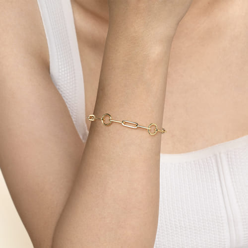 14K Yellow Gold Link Chain Bracelet