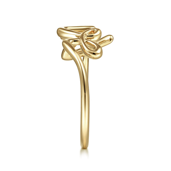 14K Yellow Gold Love Ring angle 4
