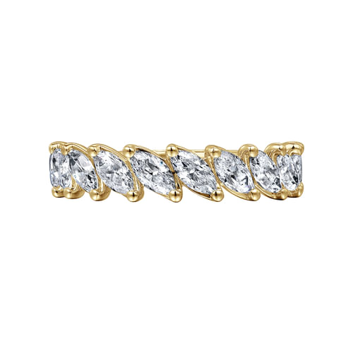14K Yellow Gold Marquise Diamond Anniversary Band