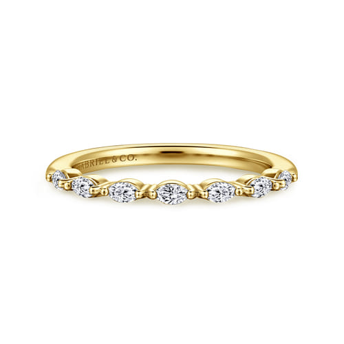 14K Yellow Gold Marquise Diamond Anniversary Band
