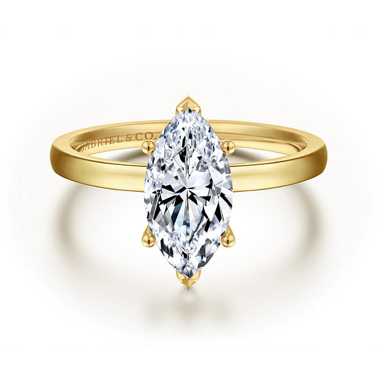 Gabriel - 14K Yellow Gold Marquise Diamond Engagement Ring