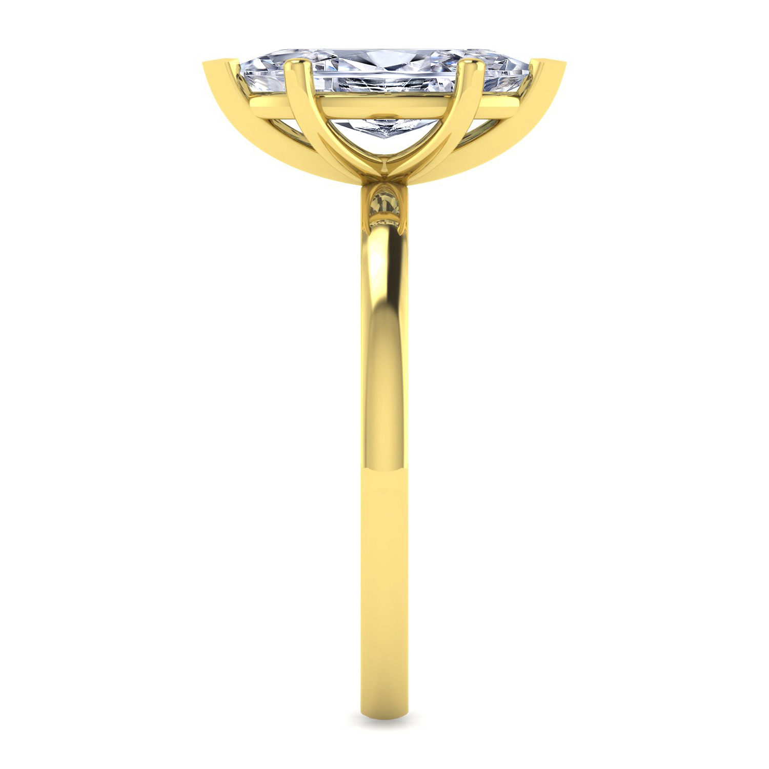 14K Yellow Gold Marquise Diamond Engagement Ring