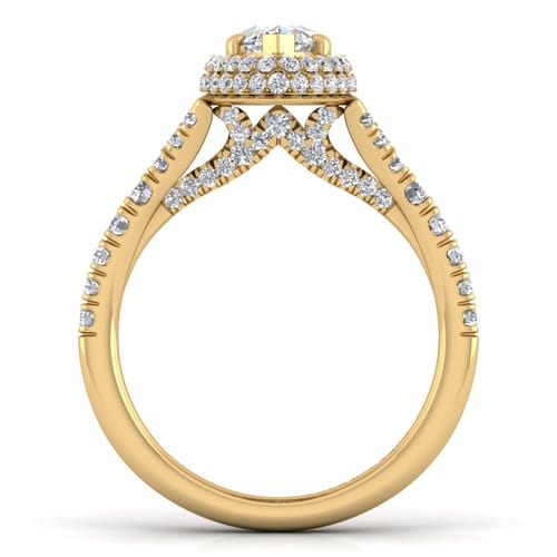 14K Yellow Gold Marquise Halo Diamond Engagement Ring 14K Yellow Gold Marquise Halo Diamond Engagement Ring