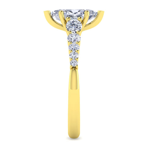 14K Yellow Gold Marquise Shape Diamond Engagement Ring