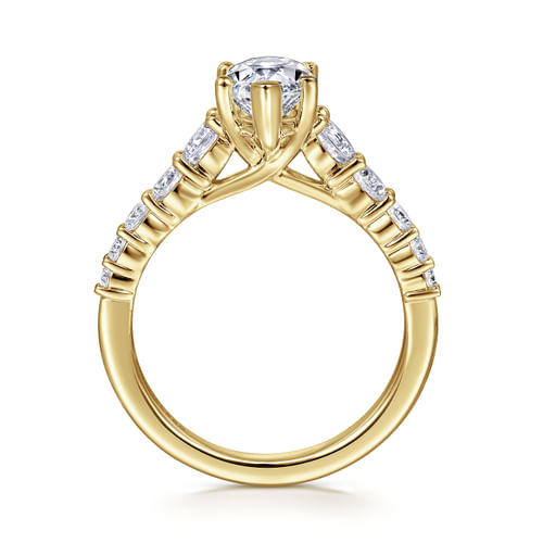 14K Yellow Gold Marquise Shape Diamond Engagement Ring