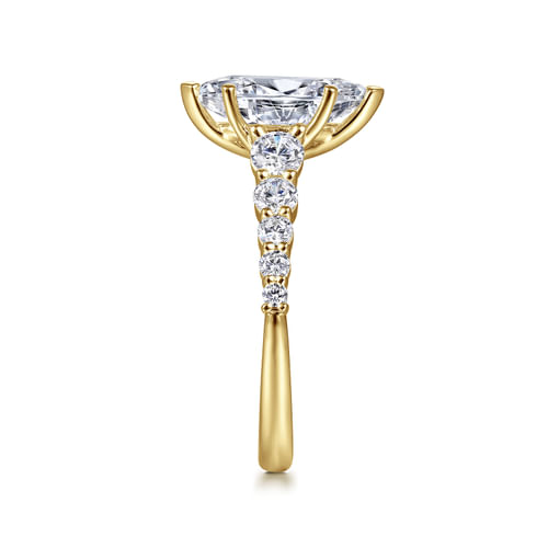 14K Yellow Gold Marquise Shape Diamond Engagement Ring