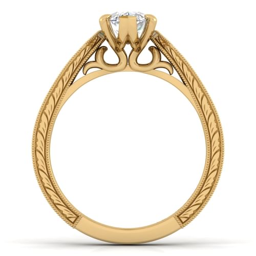 14K Yellow Gold Marquise Shape Diamond Engagement Ring
