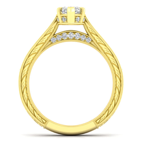 14K Yellow Gold Marquise Shape Diamond Engagement Ring
