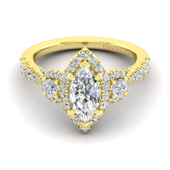 Gabriel - 14K Yellow Gold Marquise Shape Diamond Engagement Ring Gabriel - 14K Yellow Gold Marquise Shape Diamond Engagement Ring