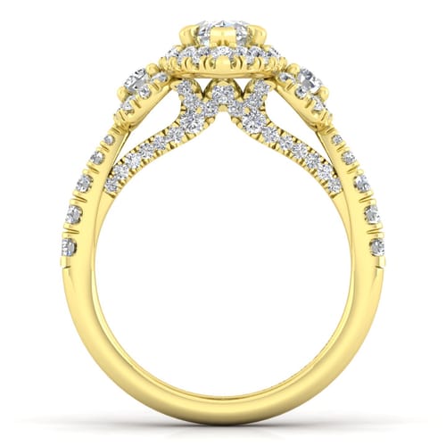 14K Yellow Gold Marquise Shape Diamond Engagement Ring