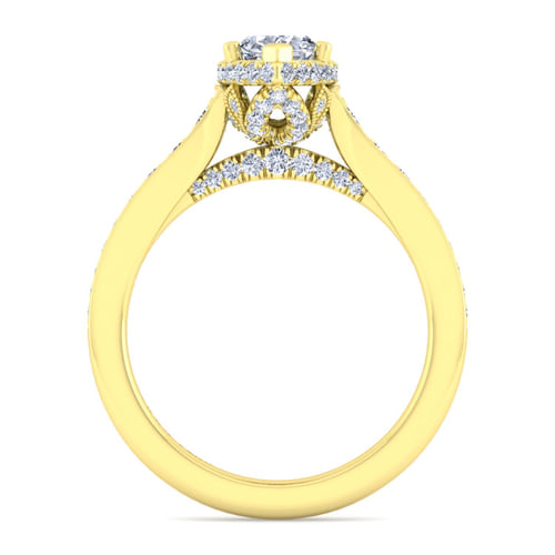14K Yellow Gold Marquise Shape Diamond Engagement Ring