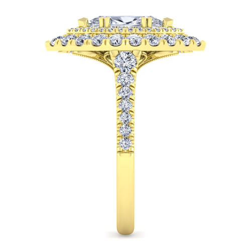 14K Yellow Gold Marquise Shape Diamond Engagement Ring