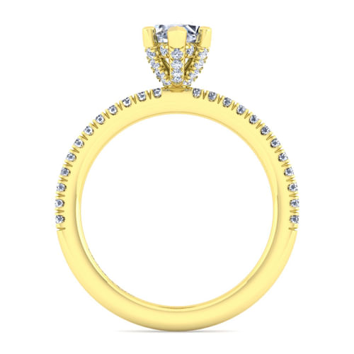 14K Yellow Gold Marquise Shape Diamond Engagement Ring