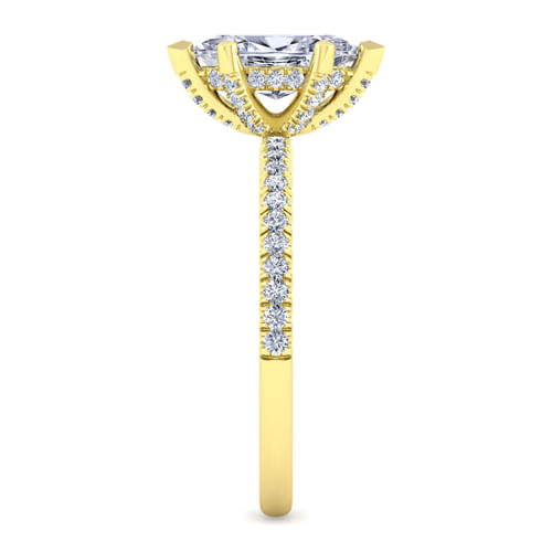 14K Yellow Gold Marquise Shape Diamond Engagement Ring