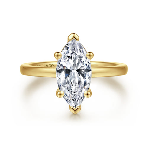 14K Yellow Gold Marquise Shape Diamond Engagement Ring 14K Yellow Gold Marquise Shape Diamond Engagement Ring