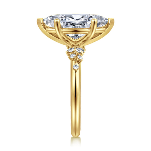 14K Yellow Gold Marquise Shape Diamond Engagement Ring