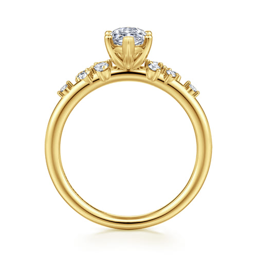 14K Yellow Gold Marquise Shape Diamond Engagement Ring
