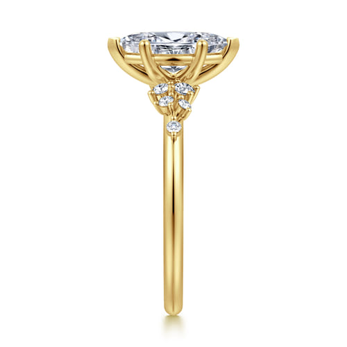 14K Yellow Gold Marquise Shape Diamond Engagement Ring