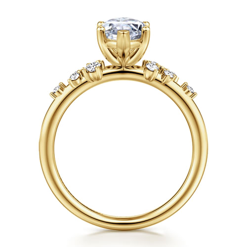 14K Yellow Gold Marquise Shape Diamond Engagement Ring