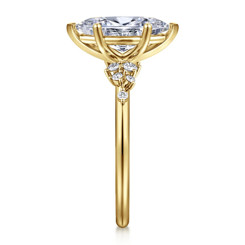 14K Yellow Gold Marquise Shape Diamond Engagement Ring