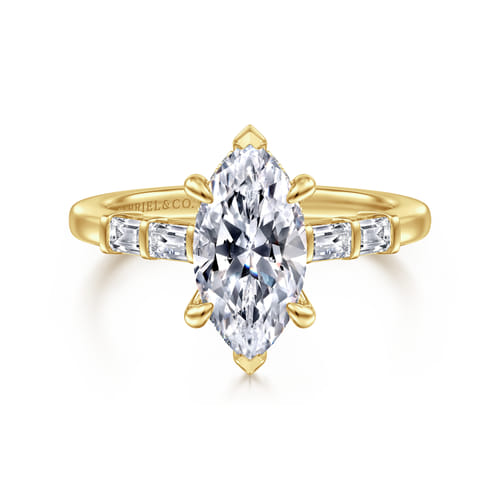14K Yellow Gold Marquise Shape Diamond Engagement Ring 14K Yellow Gold Marquise Shape Diamond Engagement Ring