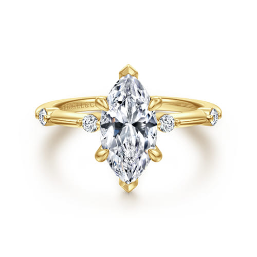 14K Yellow Gold Marquise Shape Diamond Engagement Ring 14K Yellow Gold Marquise Shape Diamond Engagement Ring
