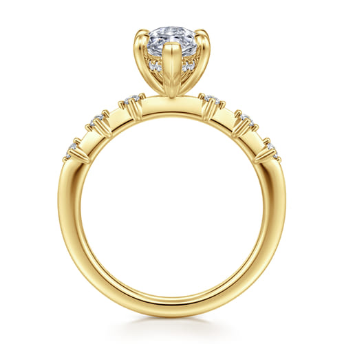 14K Yellow Gold Marquise Shape Diamond Engagement Ring