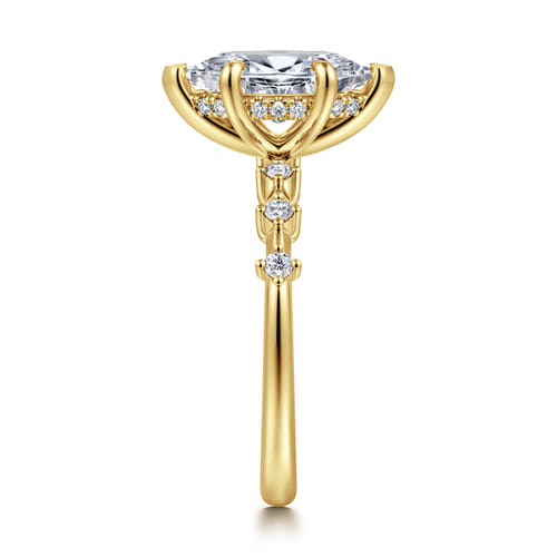 14K Yellow Gold Marquise Shape Diamond Engagement Ring