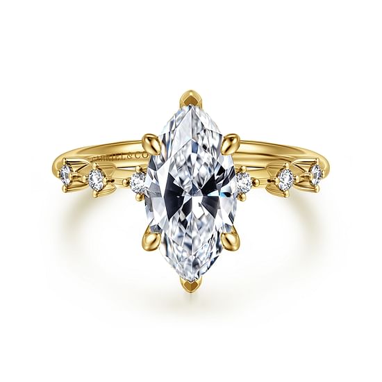Gabriel - 14K Yellow Gold Round Diamond Engagement Ring