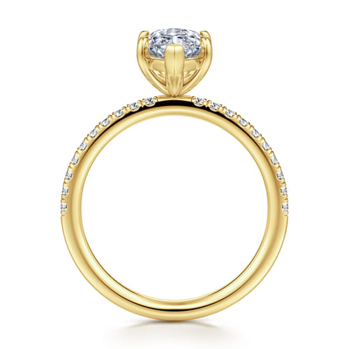 14K Yellow Gold Marquise Shape Diamond Engagement Ring