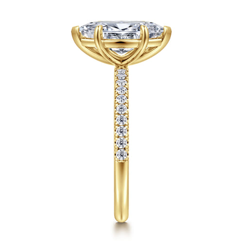 14K Yellow Gold Marquise Shape Diamond Engagement Ring