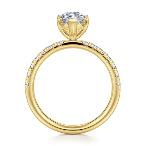 14K Yellow Gold Marquise Shape Diamond Engagement Ring