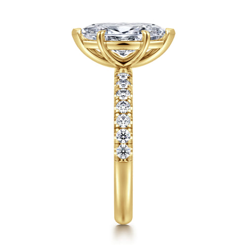 14K Yellow Gold Marquise Shape Diamond Engagement Ring