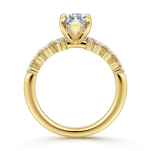 14K Yellow Gold Marquise Shape Diamond Engagement Ring