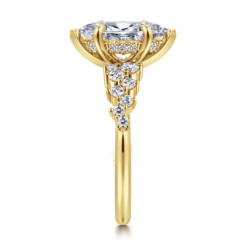 14K Yellow Gold Marquise Shape Diamond Engagement Ring
