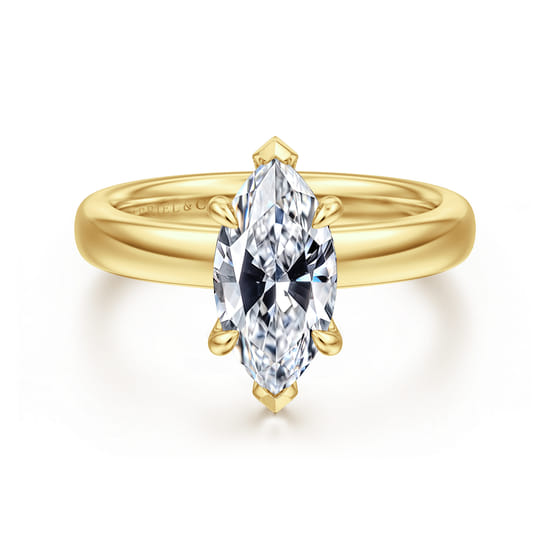 Gabriel - 14K Yellow Gold Marquise Shape Diamond Engagement Ring