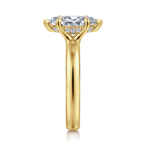 14K Yellow Gold Marquise Shape Diamond Engagement Ring