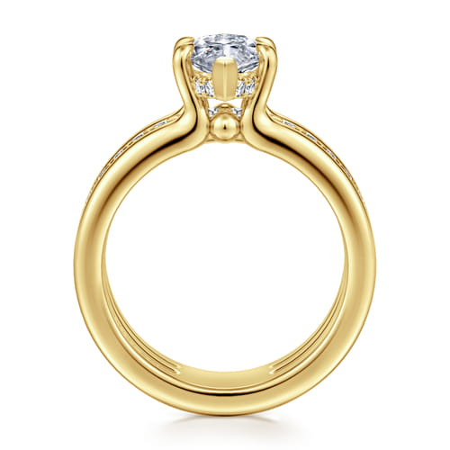 14K Yellow Gold Marquise Shape Diamond Engagement Ring
