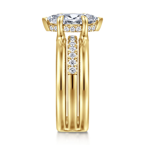 14K Yellow Gold Marquise Shape Diamond Engagement Ring