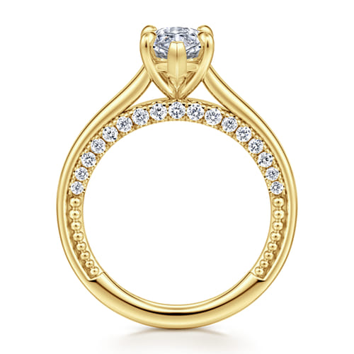 14K Yellow Gold Marquise Shape Diamond Engagement Ring