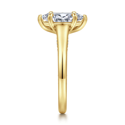 14K Yellow Gold Marquise Shape Diamond Engagement Ring