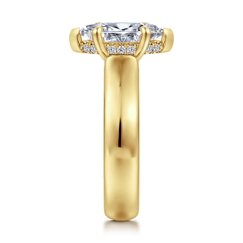 14K Yellow Gold Marquise Shape Diamond Engagement Ring