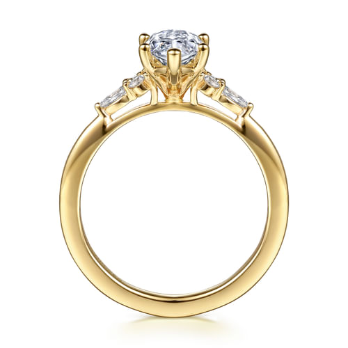 14K Yellow Gold Marquise Shape Diamond Engagement Ring